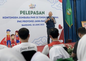 Sekda Jabar Lepas Kontingen Jabar ke Jumbara PMR IX Tingkat Nasional 2023